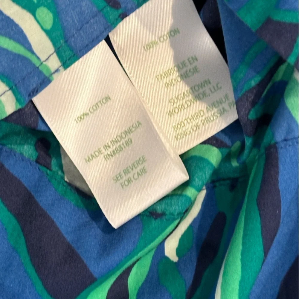 Lilly Pulitzer Lakira Cotton Vibrant Blue and Green Maxi Dress Size Small - Picture 6 of 9